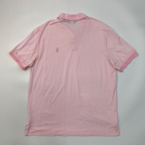 Ralph Lauren Polo Golf Shirt Mens XL Extra Large Pro Fit Pink White Striped - Picture 6 of 9